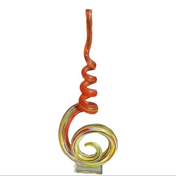 Italian Spiral Art Glass Abstract Sculpture - Picture 2 of 12